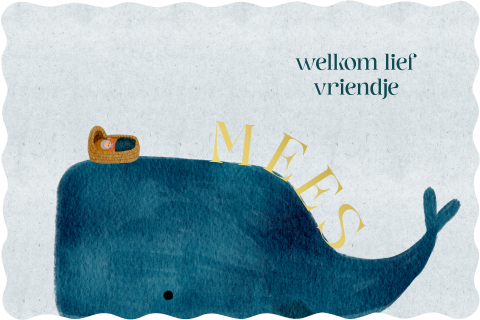 Geboortekaartje golfvorm walvis wiegje