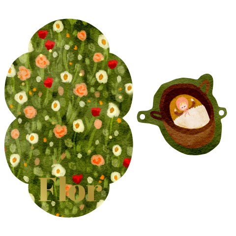 Geboortekaart bloemenveld klaprozen labeltje wiegje