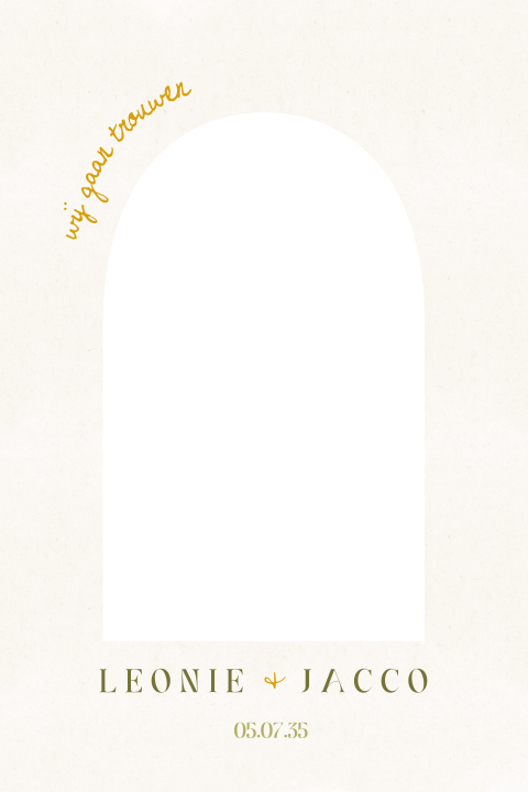 Romantische schilderachtige trouwkaart met portret doorkijkje