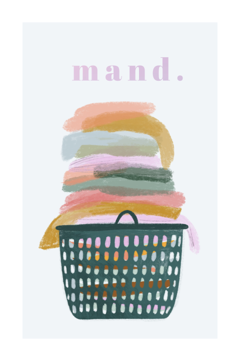 Wenskaart vaderdag wasmand