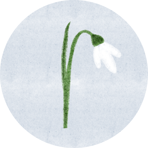 Sluitzegel sneeuwklokje blauw