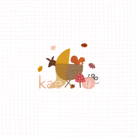 Geboortekaartje wiegje bosdieren herfst