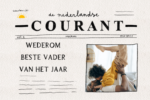 Wenskaart vaderdag krant
