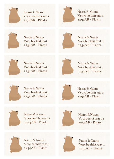 Adressticker beertje | 97 x 45 mm