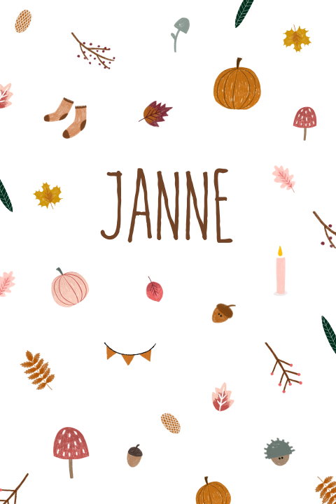 Geboortekaartje patroontje herfst