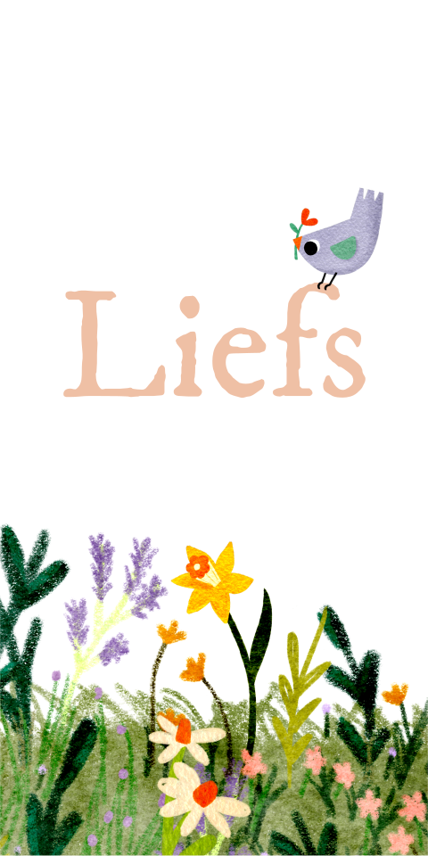 Trouw bedankje label lente bloemen vogeltje | 18 stuks