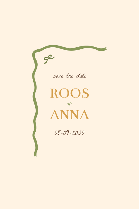 Save the date in minimalistische rococo stijl