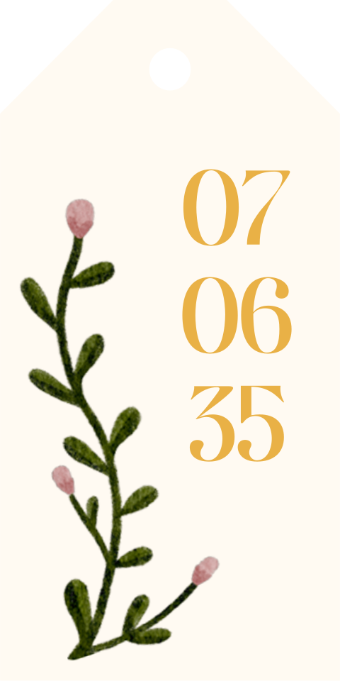 Trouw bedankje label botanisch | 18 stuks