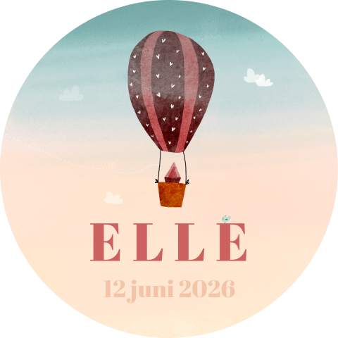 Raamsticker waterverf luchtballon wiegje