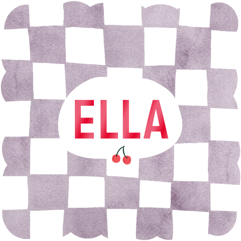 Geboortekaartje ruitjes lila colourblocking kers