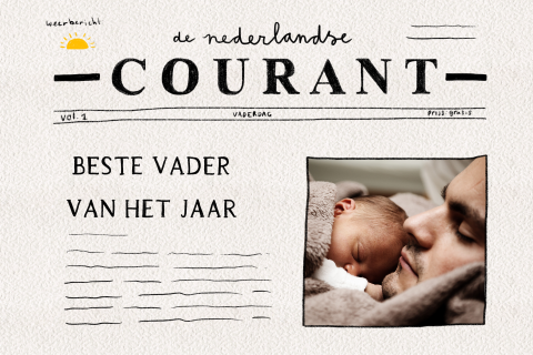 Wenskaart eerste vaderdag krant