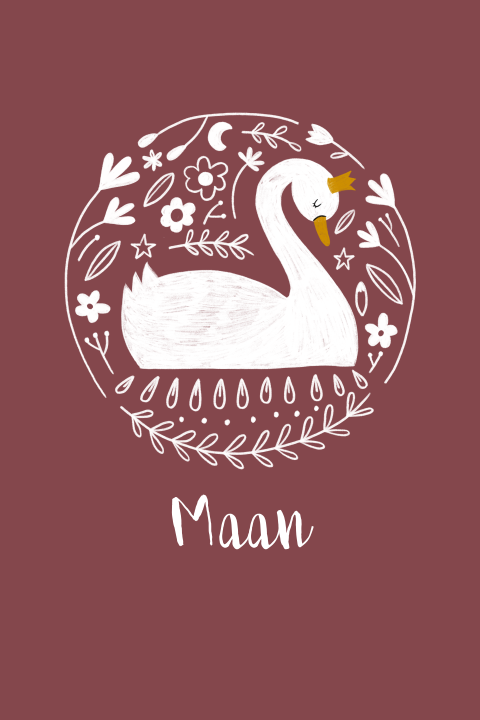 Geboortekaartje folklore bohemian zwaantje