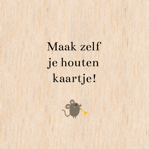 Vierkant houten kaartje zelf maken