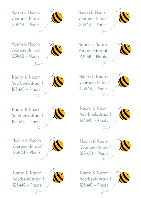 Adressticker bijtje | 97 x 45 mm