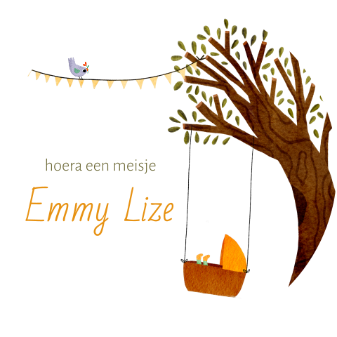 Raamsticker boom wiegje