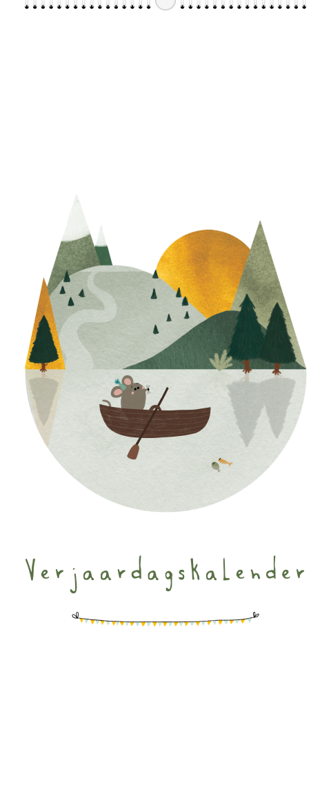 Verjaardagskalender illustraties waterverf natuur diertjes