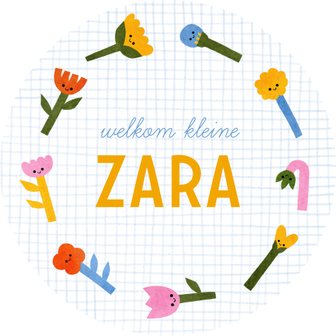 Raamsticker cirkel bloemen vrolijke kleuren