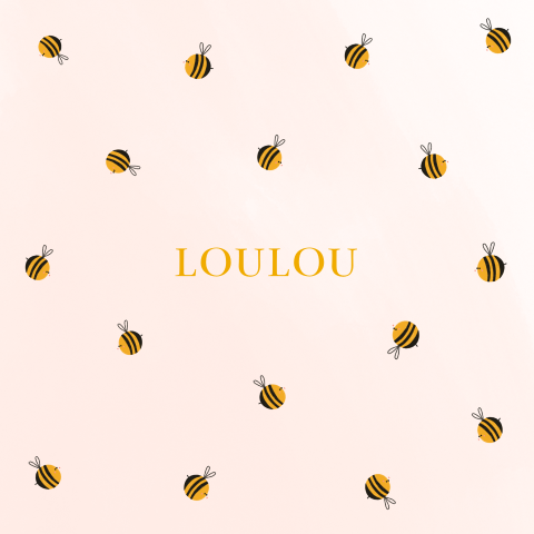 Geboortekaartje bijtjes waterverf roze