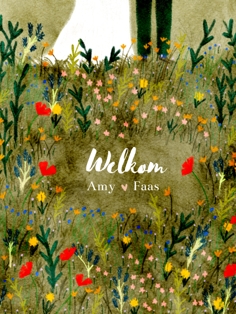 Bruiloftsbord bruidspaar wildbloemen klaproos