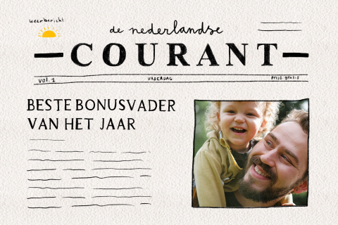 Wenskaart bonuspapa vaderdag krant