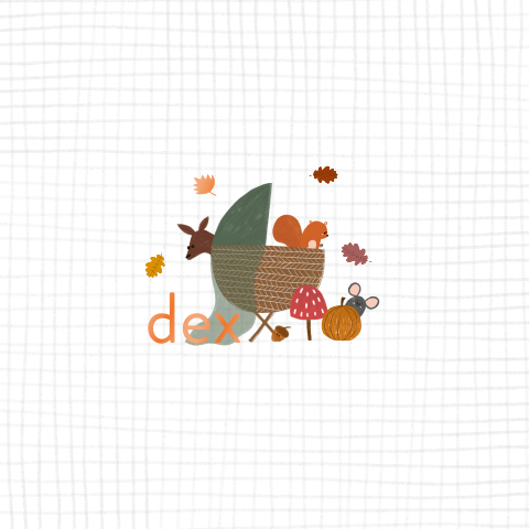 Geboortekaartje wiegje bosdieren herfst jongen