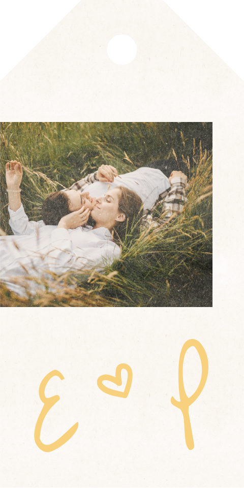 Trouw bedankje label minimalistisch met foto| 18 stuks