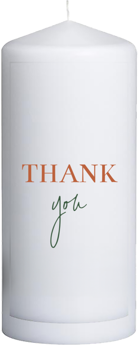 Gepersonaliseerde kaars trouwbedankje - Thank You