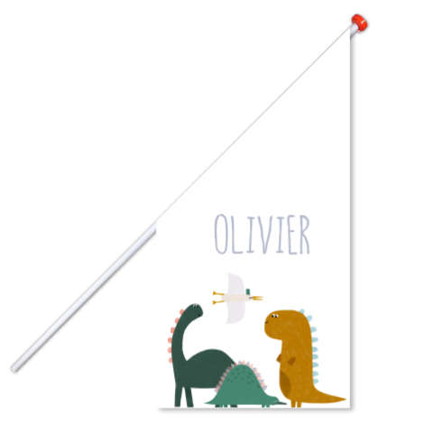 Geboortevlag jongen illustratie dino