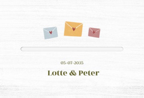 Enveloppenkist wedding wishes met hartje