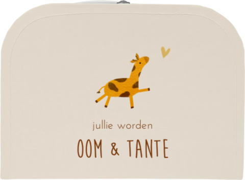 Kartonnen koffertje oom tante giraffe