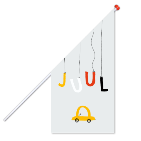 Geboortevlag groot auto letters