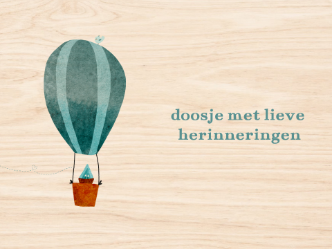 Memorybox waterverf luchtballon wiegje
