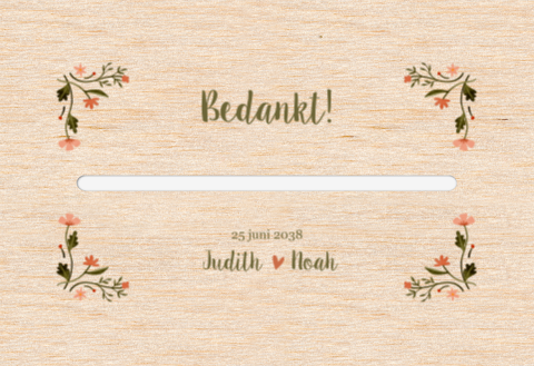 Botanische enveloppenkist hout bloemen