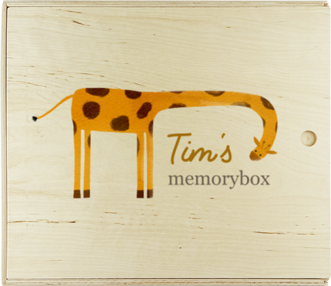 Memorybox schuifdeksel met naam en giraffe