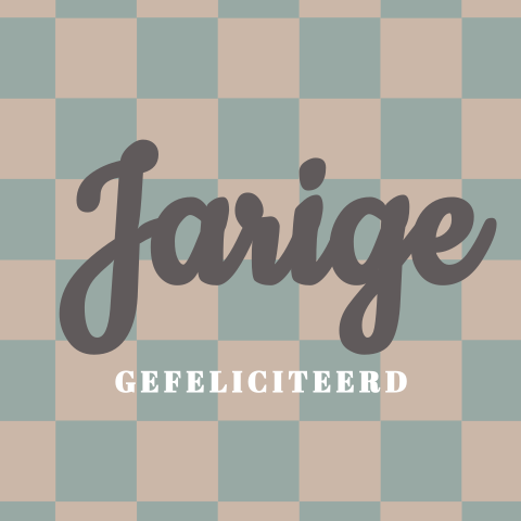 Hippe verjaardagskaart man blokken patroon