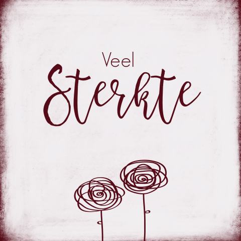 Stijlvolle kaart "sterkte" met een abstracte bloemen tekening