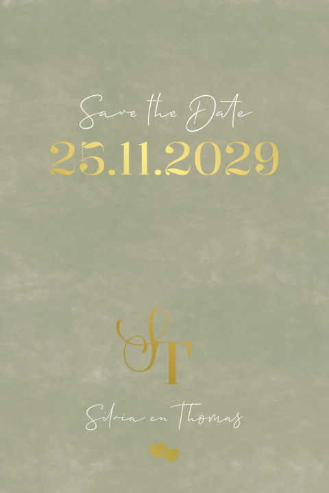 Save the Date kaart – Olive and Gold