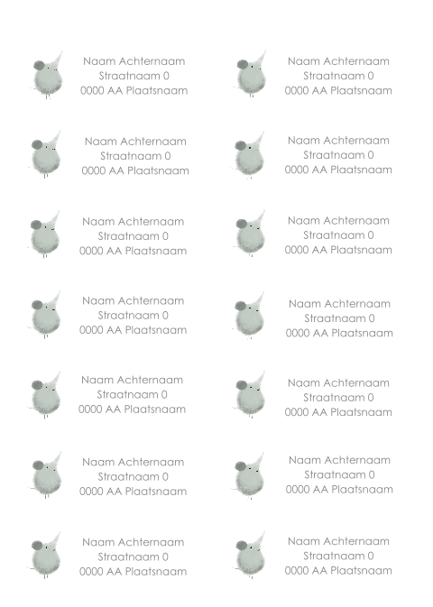 Adresstickers geboortekaartje met lief olifantje