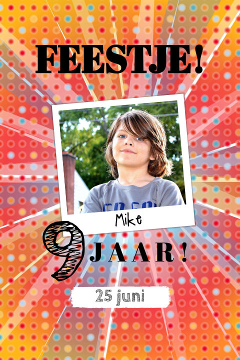 Uitnodiging kinderfeest EK oranje met foto