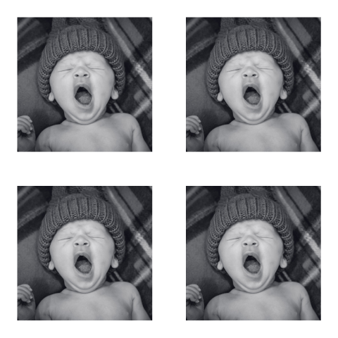 Fotokaart sjabloon 4 foto's voor bij een geboortekaartje