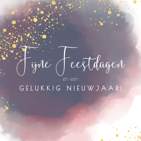 Stijlvolle en hippe kerst wenskaart waterverf gouden stippen