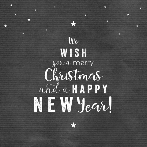 Kerstkaart grijs gestreept typografische kerstboom