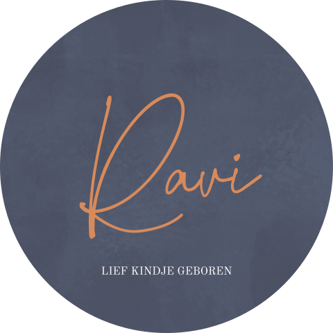 Raamsticker geboorte Ø60CM blauwe tinten