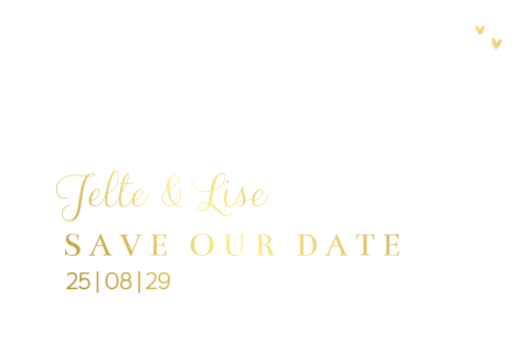Save the Date stijlvolle kaart goudfolie strepen en hartjes