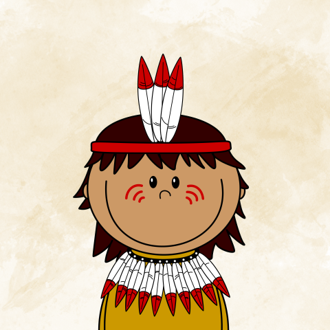 Kinderkaart met een lief indiaantje met een grote lacht