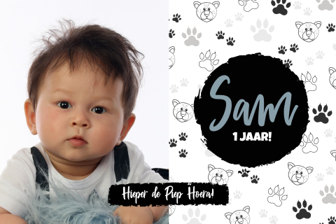 Kinderfeest uitnodiging met foto met panterpatroon