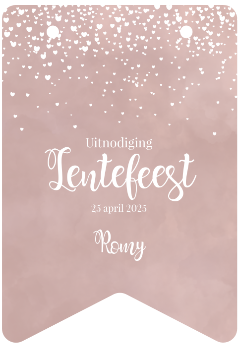 Originele lentefeest uitnodiging velvet roze vlag