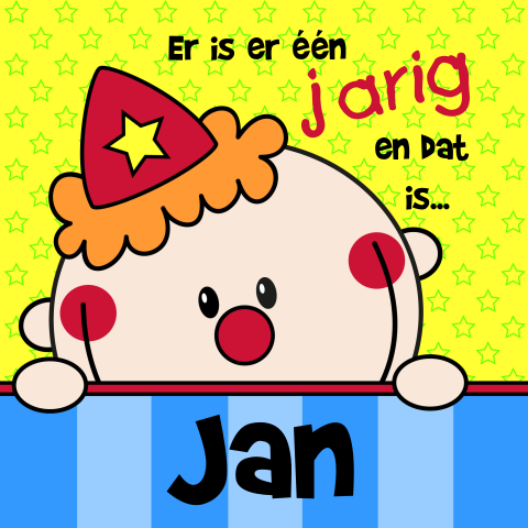 Verjaardagskaart jarig clowntje
