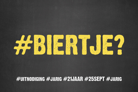 Stoere uitnodiging 21-diner #BIERTJE?