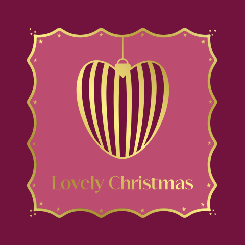 Lovely Christmas – Chique Circus Kerstkaart met Goudfolie